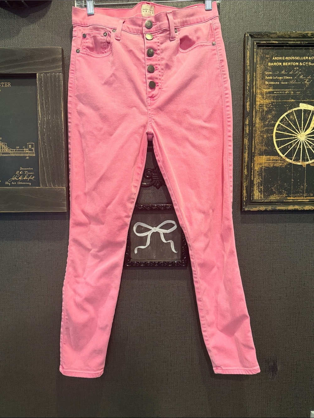 Alice + Olivia Pink Straight Leg Jeans
